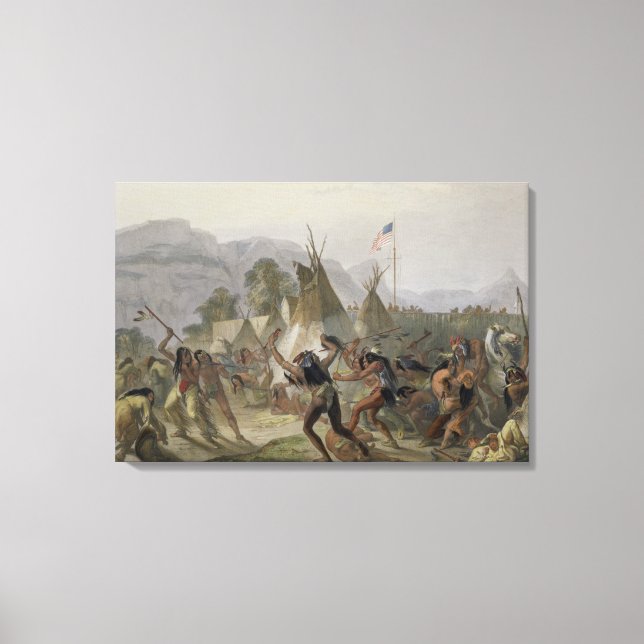 Fort Mackenzie, August 28th 1833, plate 42 from Vo Canvas Print (Front)