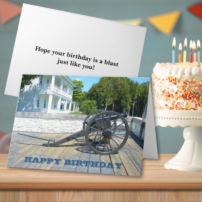 Fort Mackinac Canon at Mackinac Island Birthday Card (Fort Mackinac Canon at Mackinac Island Birthday Card)