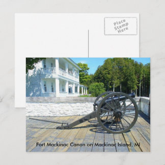 Fort Mackinac Canon at Mackinac Island Postcard