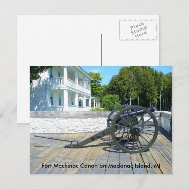 Fort Mackinac Canon at Mackinac Island Postcard (Front/Back)