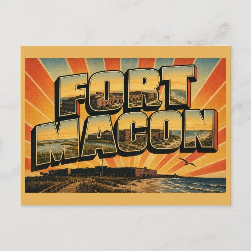 Fort Macon North Carolina Ocean Dunes Salt Marsh Postcard