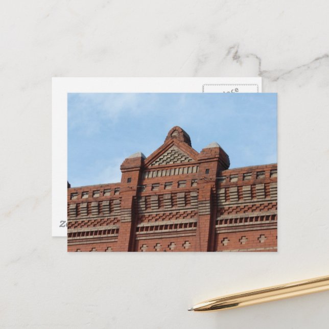 Fort Madison, Iowa Old Brick Building and Sky Postcard (Front/Back In Situ)