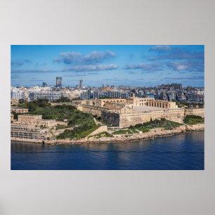 Fort Manoel and Sliema from Valletta, Malta Poster