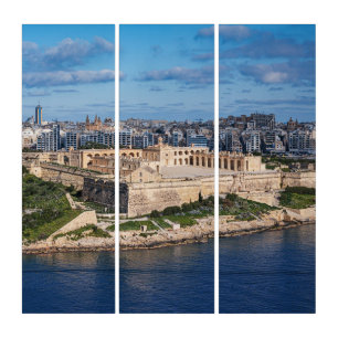 Fort Manoel and Sliema from Valletta, Malta Triptych
