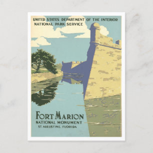 Fort Marion Monument in St. Augustine, Florida, Postcard