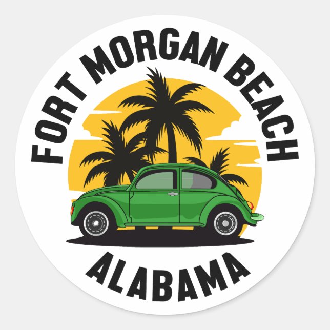 Fort Morgan Beach,Alabama Classic Round Sticker (Front)