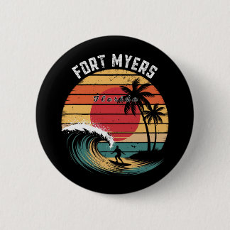 Fort Myers Beach Florida Beach Surfing Button