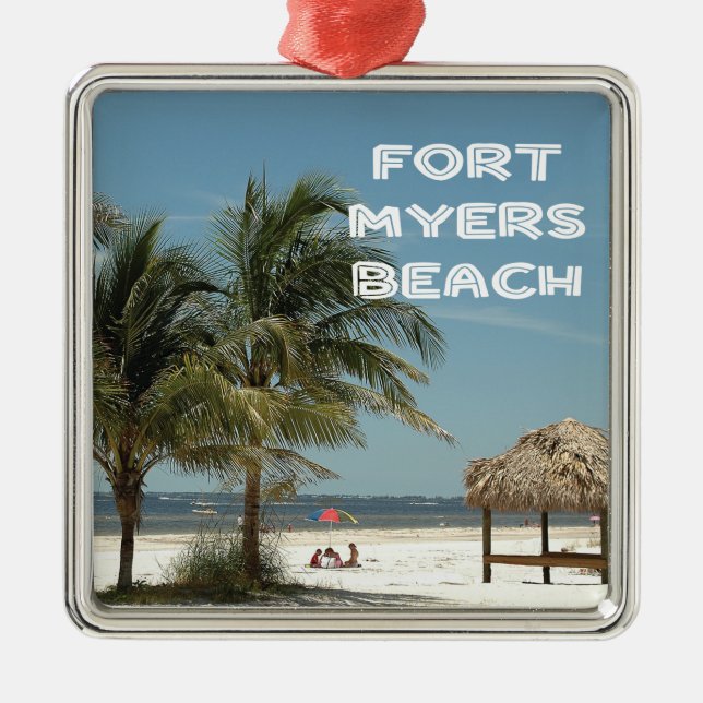 Fort Myers Beach Florida Metal Ornament (Front)