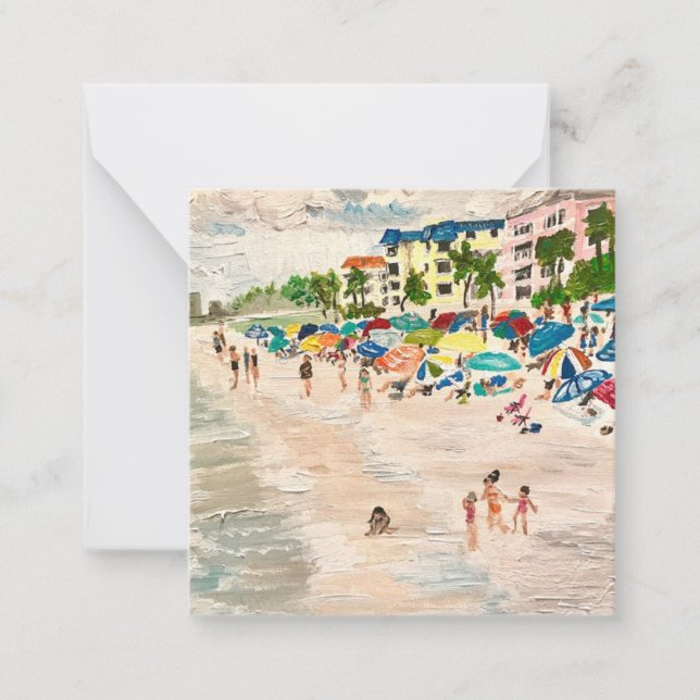 "Fort Myer's Beach" Florida painting Note Card (Front)