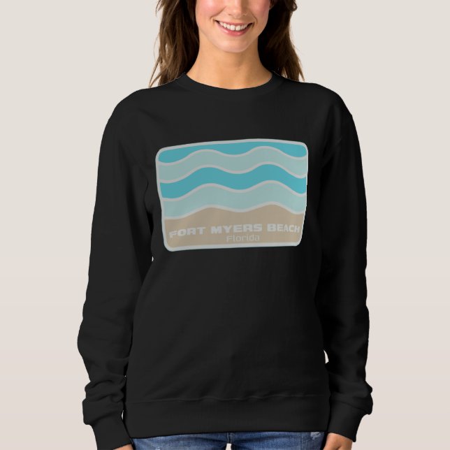 Fort Myers Beach Florida Retro FL Waves Beach Souv Sweatshirt (Front)