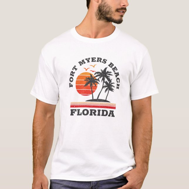 Fort Myers Beach Florida Retro Souvenir Gift T-Shirt (Front)