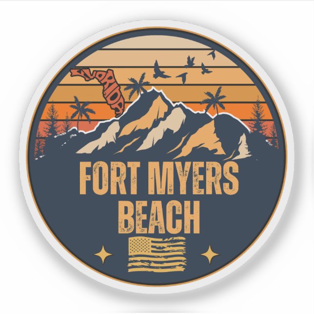 Fort Myers Beach, Florida  Sticker (Front)