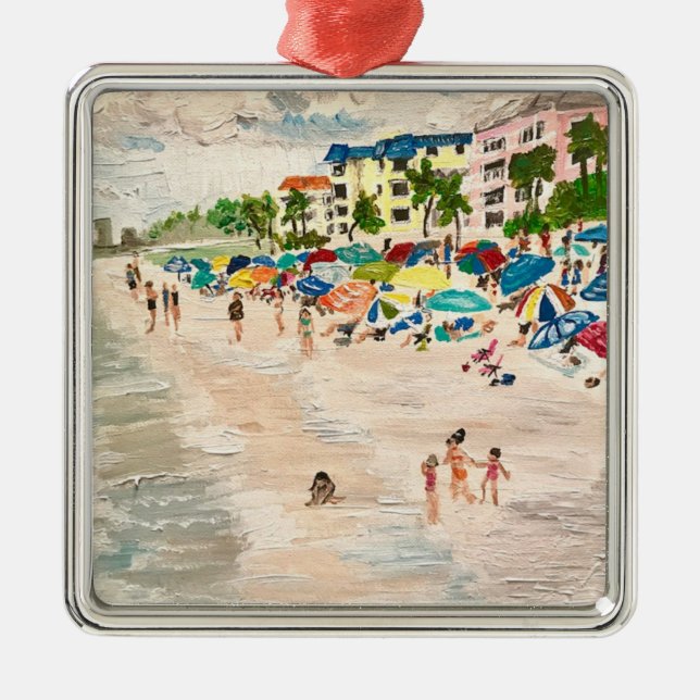 "Fort Myer's Beach"  Metal Ornament (Front)
