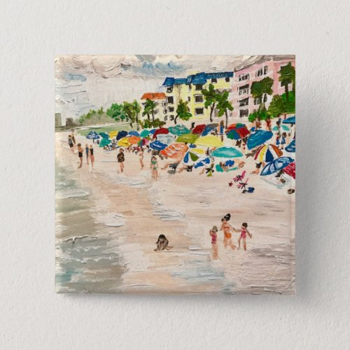Fort Myers Beach Painting  Button
