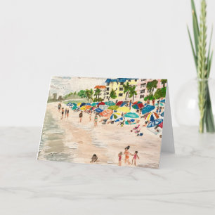 "Fort Myer's Beach" painting by Willlowcatdesigns Card