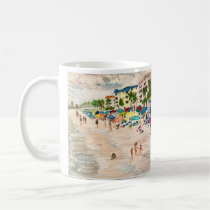 "Fort Myer's Beach" painting by Willlowcatdesigns Coffee Mug