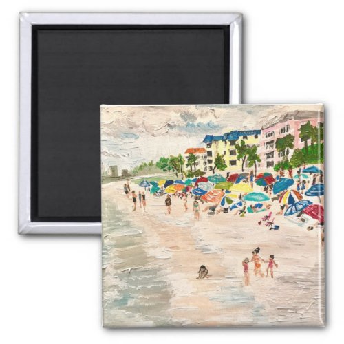 Fort Myers Beach painting by Willlowcatdesigns  Magnet
