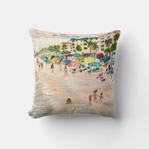 "Fort Myer's Beach" painting pillow