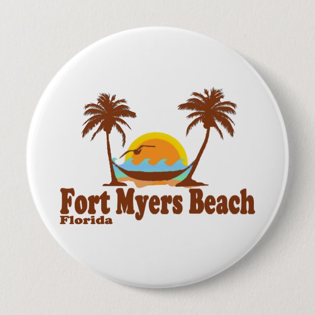 Fort Myers Beach. Pinback Button (Front)