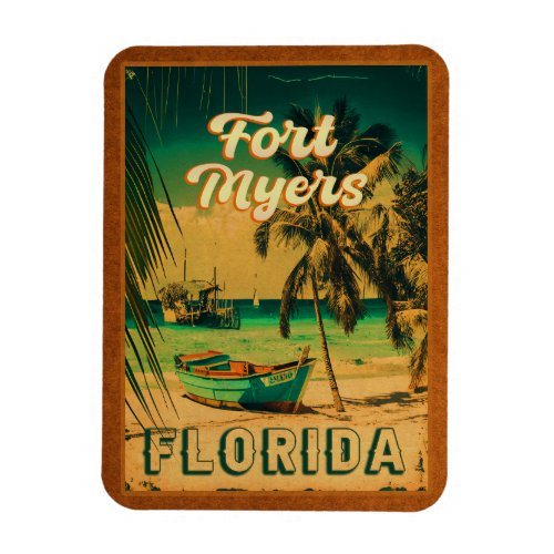 Fort Myers Beach Retro Florida Retro Souvenir 80s Magnet