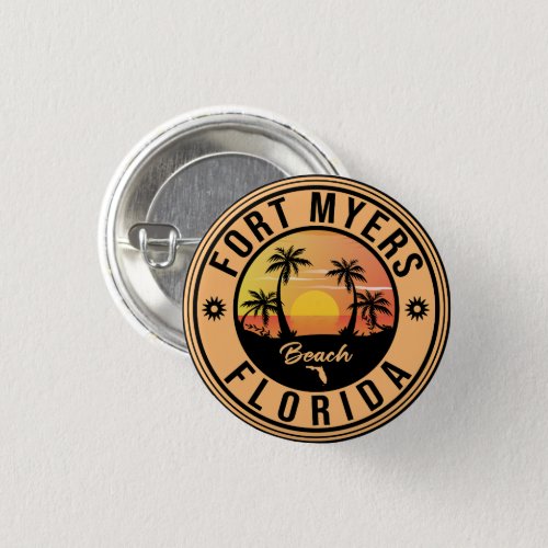 Fort Myers Beach Retro _ Florida Retro Souvenir Button