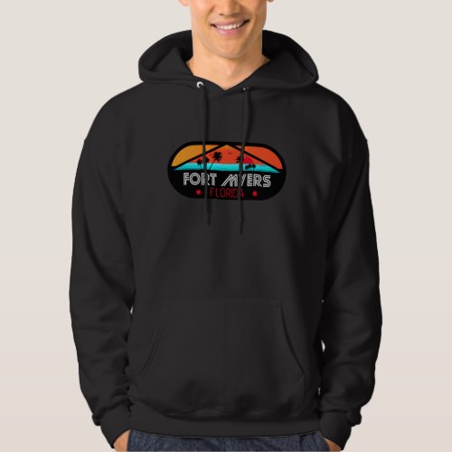 Fort Myers Beach Retro _ Florida Retro Sunset Hoodie