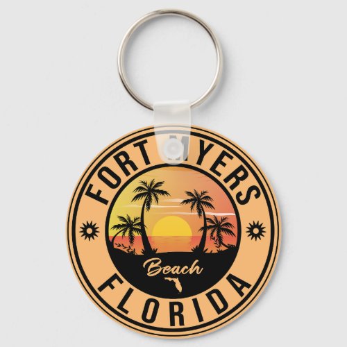 Fort Myers Beach Retro _ Florida Souvenirs Keychain