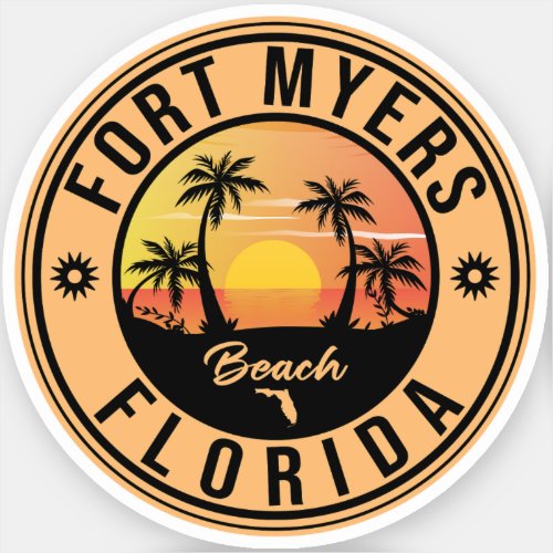 Fort Myers Beach Retro _ Florida Souvenirs Sticker