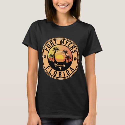 Fort Myers Beach Retro Sunset _ Florida Souvenirs  T_Shirt