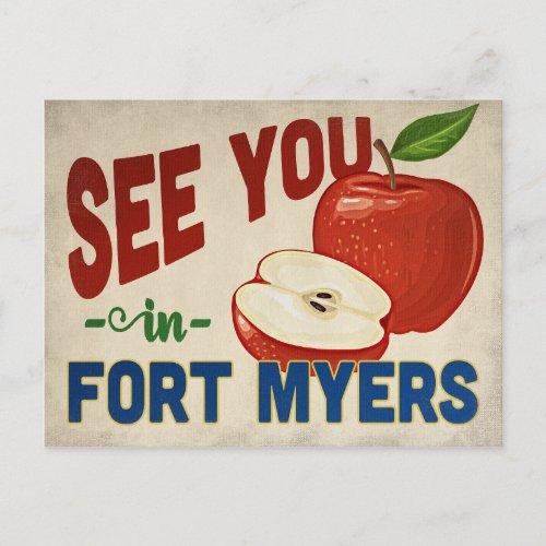 Fort Myers Florida Apple _ Vintage Travel Postcard