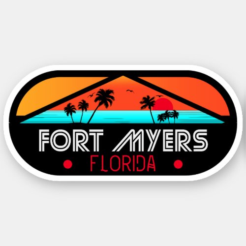 Fort Myers Florida Beach _ Retro vintage Souvenir Sticker
