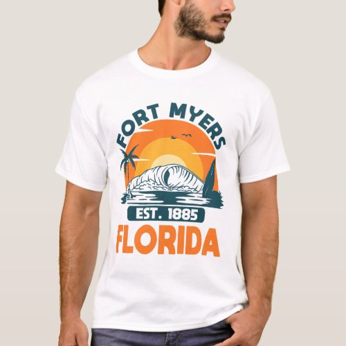 Fort Myers Florida EST 1885 Beach Summer Vacation  T_Shirt