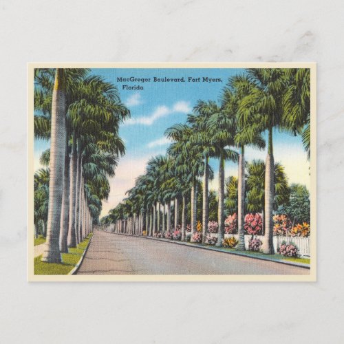 Fort Myers Florida MacGregor Boulevard Postcard