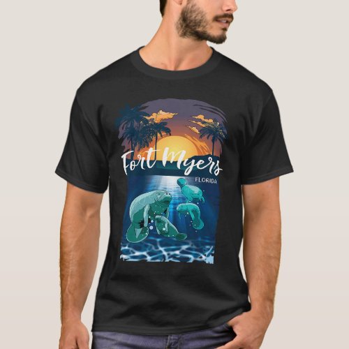 Fort Myers Florida Manatees  Vacation Souvenir Man T_Shirt