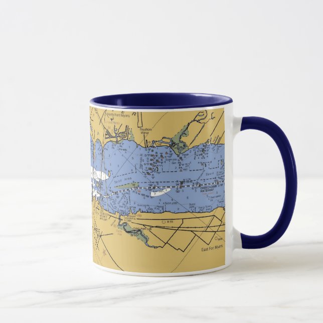 Fort Myers, Florida Nautical Harbor Chart Mug (Right)