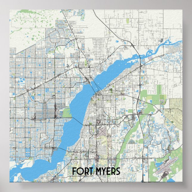 Fort Myers Florida USA map Poster (Front)
