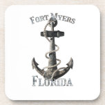 Fort Myers Florida Vacation Nautical Anchor Sailin Beverage Coaster at Zazzle