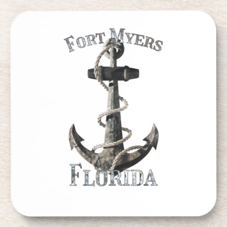 Fort Myers Florida Vacation Nautical Anchor Sailin Beverage Coaster