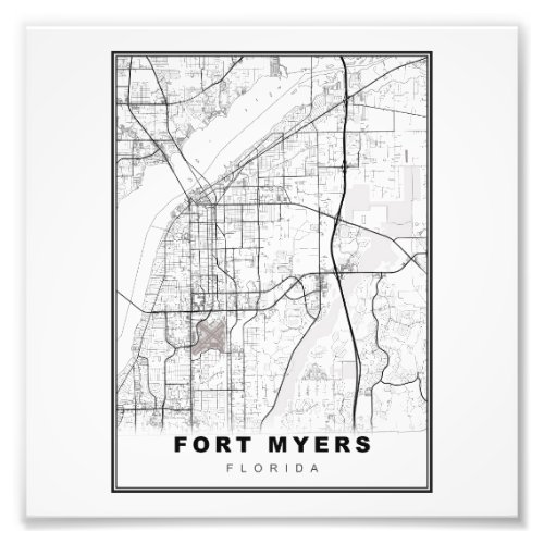 Fort Myers Map Photo Print