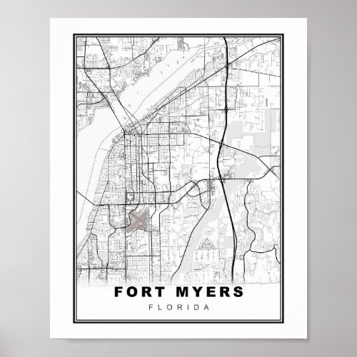 Fort Myers Map Poster
