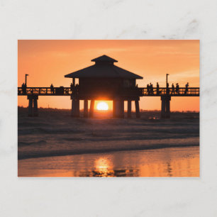Fort Myers Pier Sunset Postcard