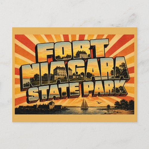 Fort Niagara State Park New York River Lake Forest Postcard