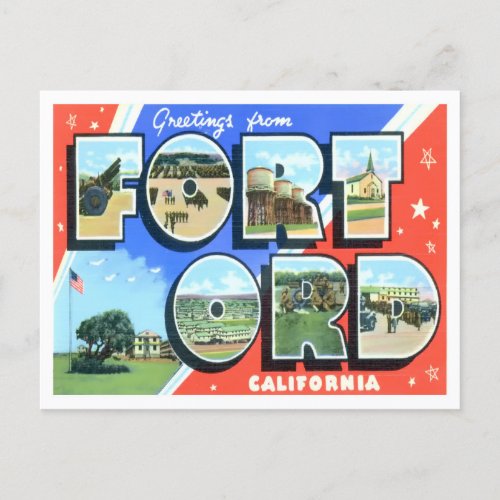 Fort Ord California Vintage Big Letters Postcard