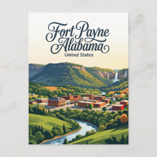 Fort Payne Alabama Postcard