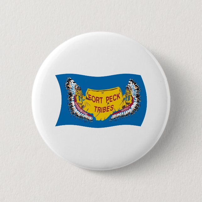 Fort Peck Assiniboine Flag Button (Front)