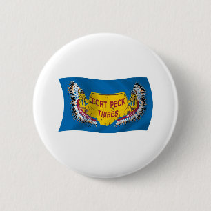 Fort Peck Assiniboine Flag Button