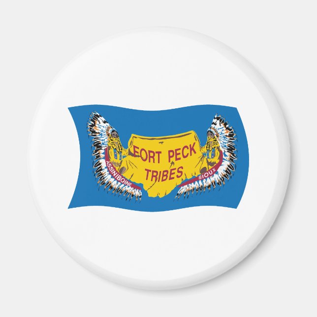Fort Peck Assiniboine Flag Magnet (Front)