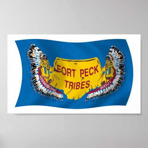 Fort Peck Assiniboine Flag Poster Print