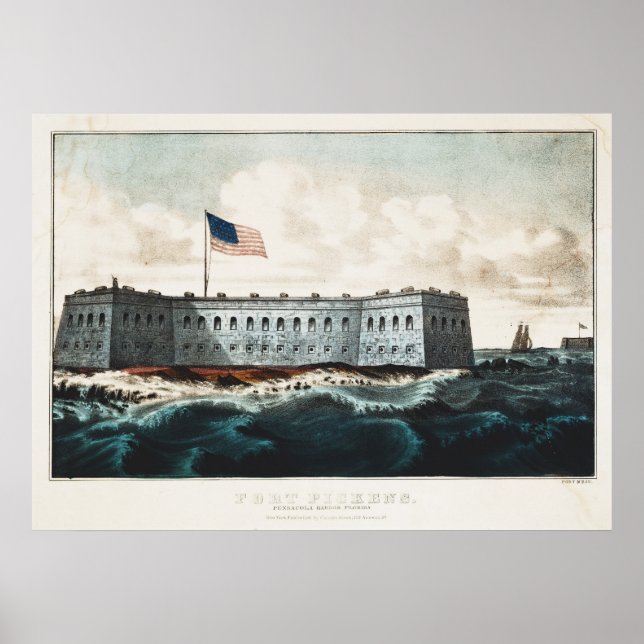 Fort Pickens Pensacola Harbor Florida Poster (Front)