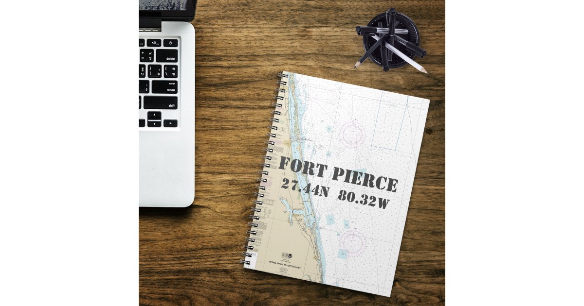 Fort Pierce FL Latitude Longitude Nautical Chart Notebook Zazzle